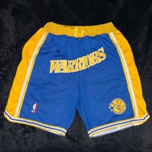 -Vintage 1996 Just Don Golden State Warrior NBA Shorts Size Large